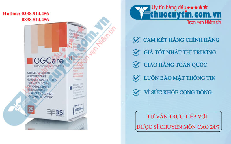 QUE THỬ ĐƯỜNG HUYẾT OGCARE NHÀ THUỐC UY TÍN 24H