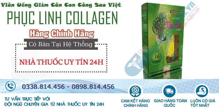 thuốc giảm mỡ bụng Phục linh collagen 36 viên