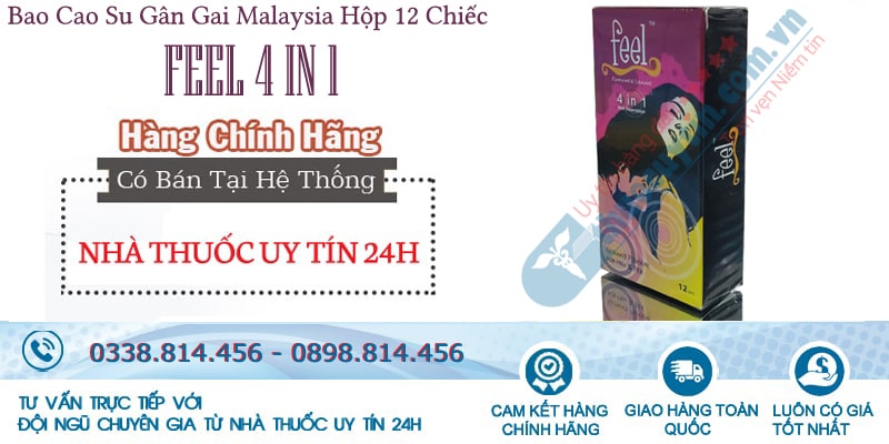 Bao cao su Feel 4in1 Malaysia gân gai