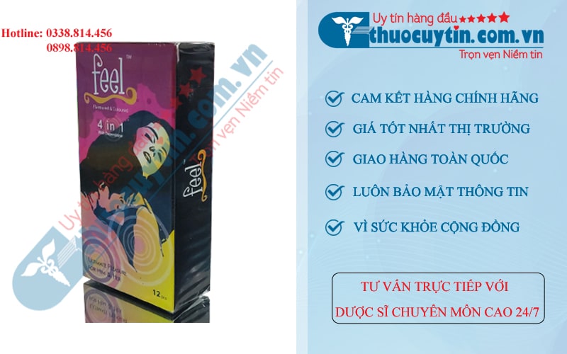 Bao cao su Feel 4 in 1 chống xuất tinh sớm, kéo dài thời gian quan hệ