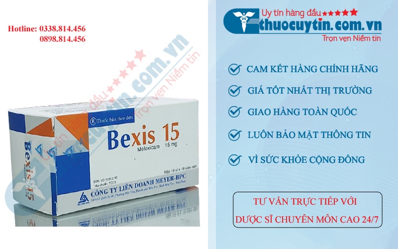 Thuốc Bexis 15 chứa Meloxicam 15 mg giúp giảm đau giảm viêm hiệu quả