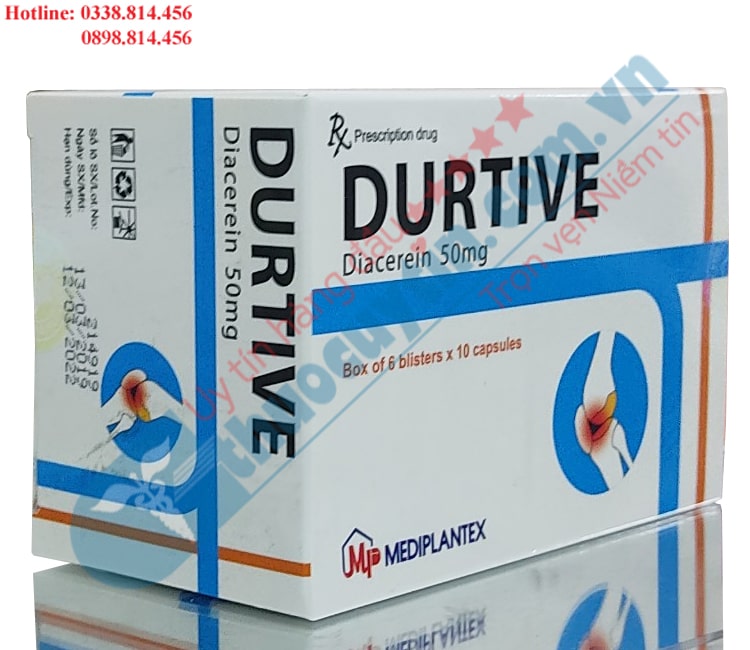 Thuốc Durtive chứa Diacerin 50mg điều trị thấp khớp