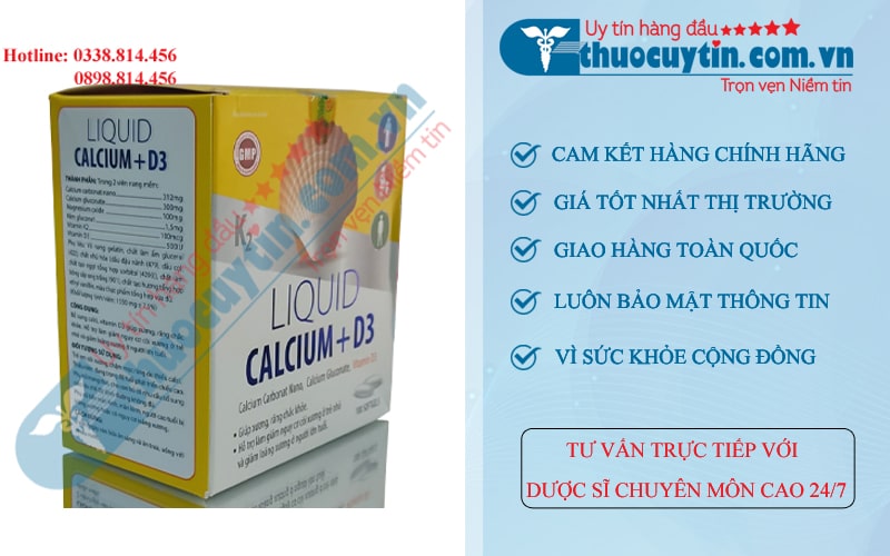 Liquid Calcium plus D3 hộp 100 viên