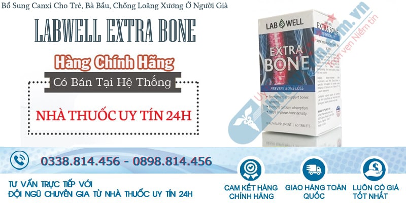 Lab Well Extra Bone bổ sung canxi, phát triển chiều cao, ngăn ngừa loãng xương