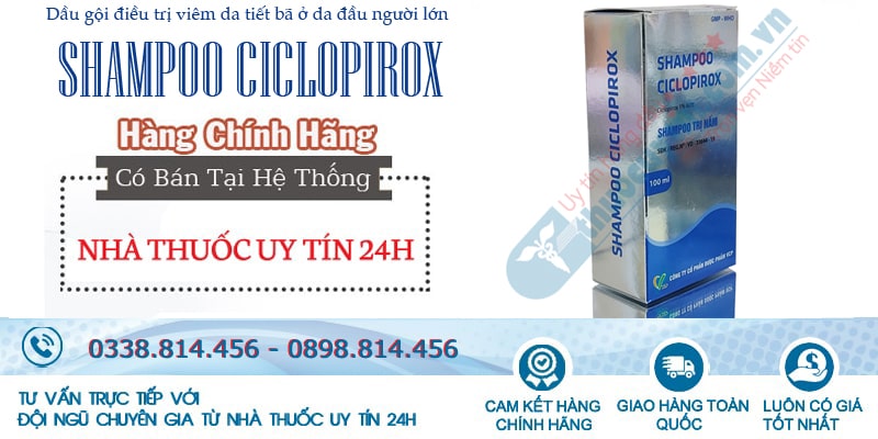Shampoo Ciclopirox điều trị viêm da đầu
