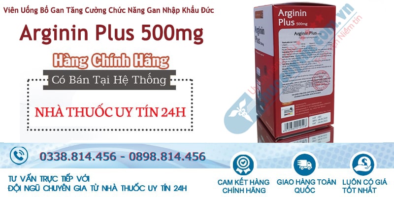 Thuốc bổ gan Arginin plus 500mg chính hãng