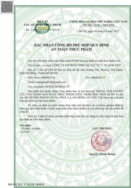 NEWSLIM BEAUTY - SẢN PHẨM GIẢM CÂN LÁ SEN HỌC VIỆN QUÂN Y