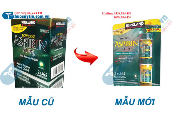 Low Dose Aspirin 81mg Kirkland mẫu mới