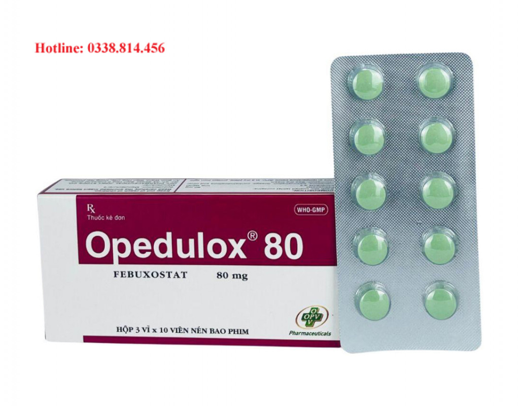 Opedulox 80mg chứa Febuxostat hàm lượng 80mg