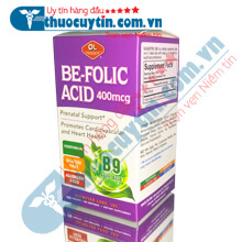 BE FOLIC ACID 400MCG CUNG CẤP AXIT FOLIC CHO BÀ BẦU