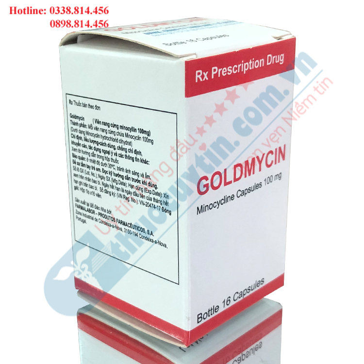 Goldmycin 100mg - Chấm dứt nhiễm khuẩn, mụn trứng cá
