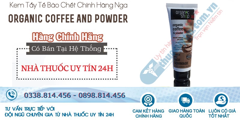 Organic Coffee and Powder for face tẩy da chết ở mặt