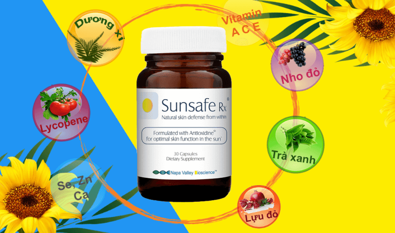 VIÊN UỐNG CHỐNG NẮNG SUNSAFE RX NHẬP KHẨU MỸ CHÍNH HÃNG