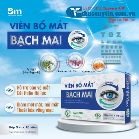 Viên Bổ Mắt Bạch Mai Hỗ Trợ Chăm Sóc Mắt, Giảm Mỏi Mắt