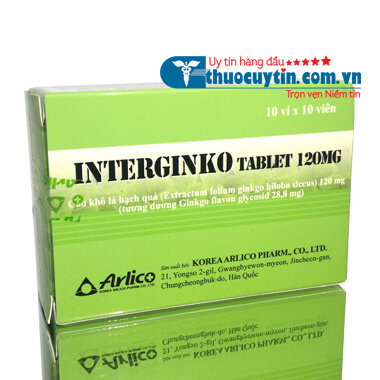 INTERGINKO TABLET 120MG - HỖ TRỢ ĐIỀU TRỊ RỐI LOẠN TUẦN HOÀN NGOẠI BIÊN