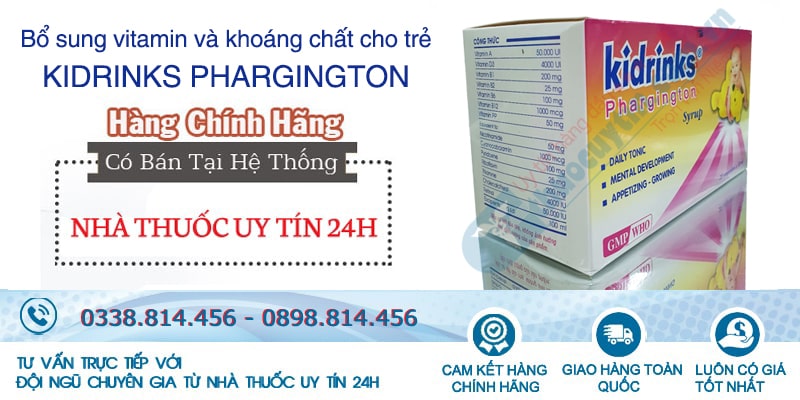 Mua thuốc Kidrinks phargington chính hãng giá tốt nhất tại Nhà thuốc uy tín 24H