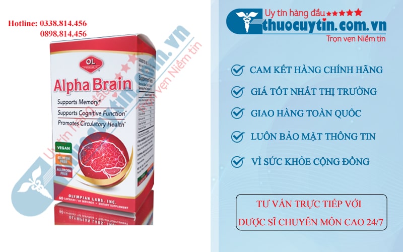 Alpha Brain - Viên uống bổ não, hỗ trợ tuần hoàn não