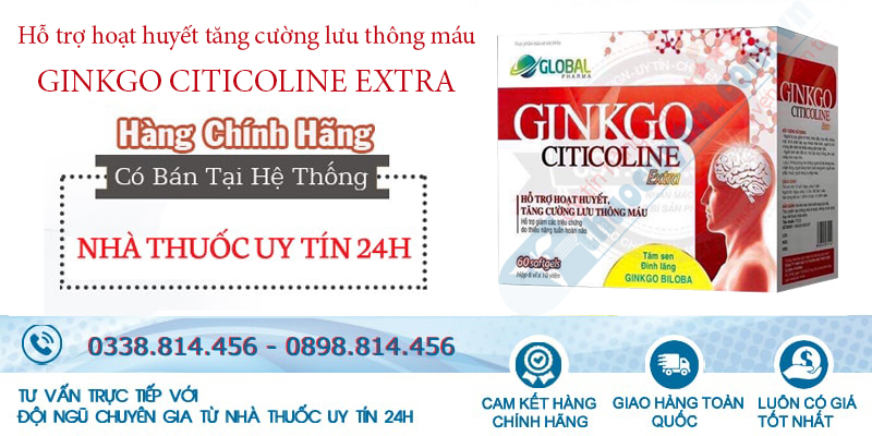 Mua viên uống Ginkgo Citicoline Extra chính hãng với giá tốt nhất tại Nhà thuốc uy tín 24h