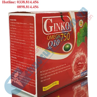 GINKO OMEGA 750 Q10 HỘP 100 VIÊN BỔ NÃO HOẠT HUYẾT