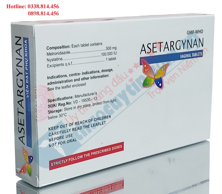 Thuốc Asetargynan chứa Metronidazol và Nystatine 