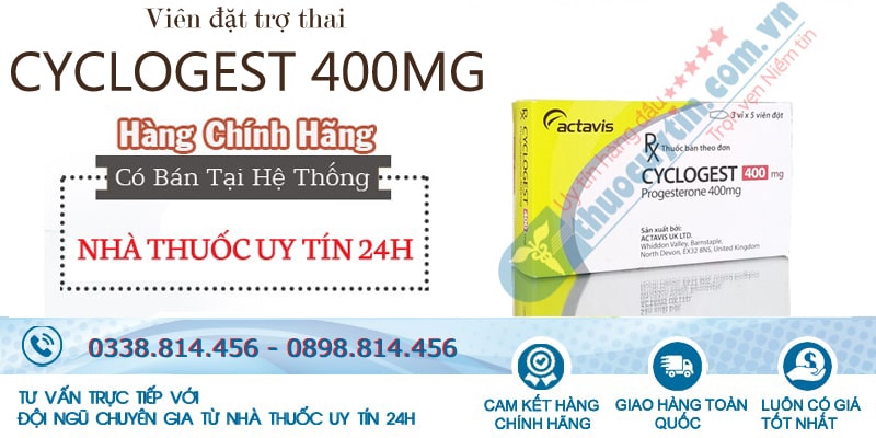 mua thuốc đặt Cyclogest 400mg chính hãng