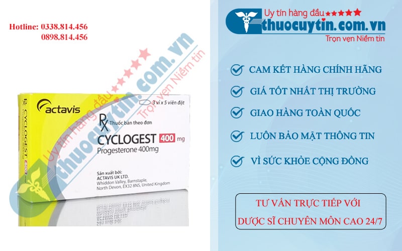 thuốc đặt âm đạo Cyclogest 400mg