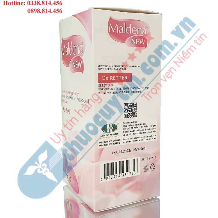 Tác dụng của dung dịch vệ sinh phụ nữ Maldena new 150ml