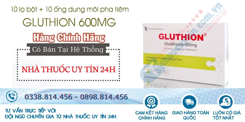 Mua thuốc Gluthion 600mg Medlac chính hãng giá tốt tại Nhà thuốc uy tín 24h