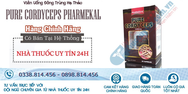 đông trùng hạ thảo Pure Cordyceps Pharmekal lọ 60 viên