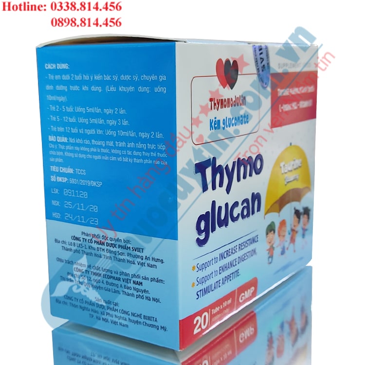 Siro Thymo Glucan hộp 20 ống x 10ml
