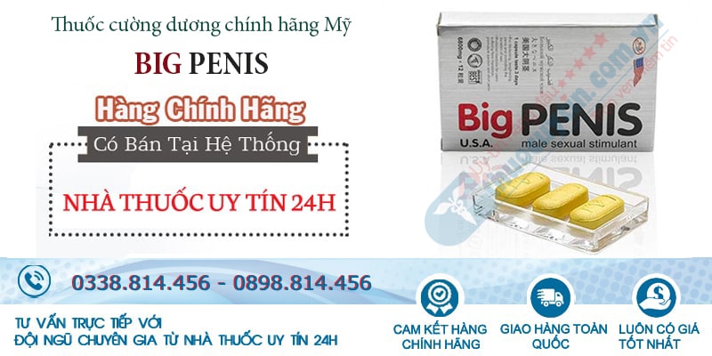 Mua thuốc cường dương Big Penis 6800mg chính hãng với giá tốt nhất tại Nhà thuốc uy tín 24h