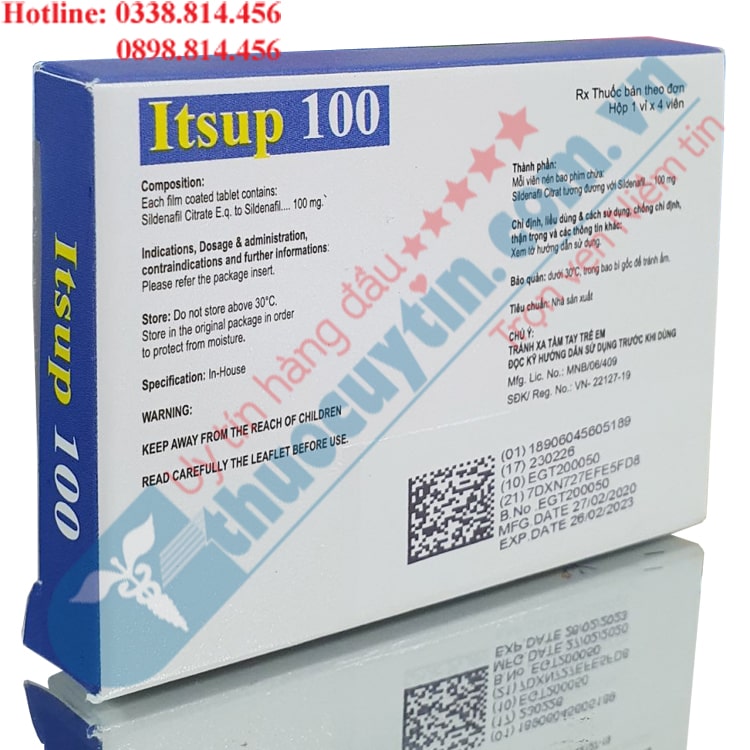 Thuốc Itsup 100 hộp 4 viên Ấn Độ điều trị yếu sinh lý nam