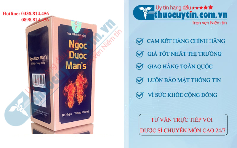 Thực phẩm bảo vệ sức khỏe Ngọc dược man's hộp 1 lọ 18 viên