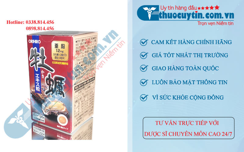 Tinh chất hàu tươi hỗ trợ tăng cường sinh lực nam Orihiro 120 viên