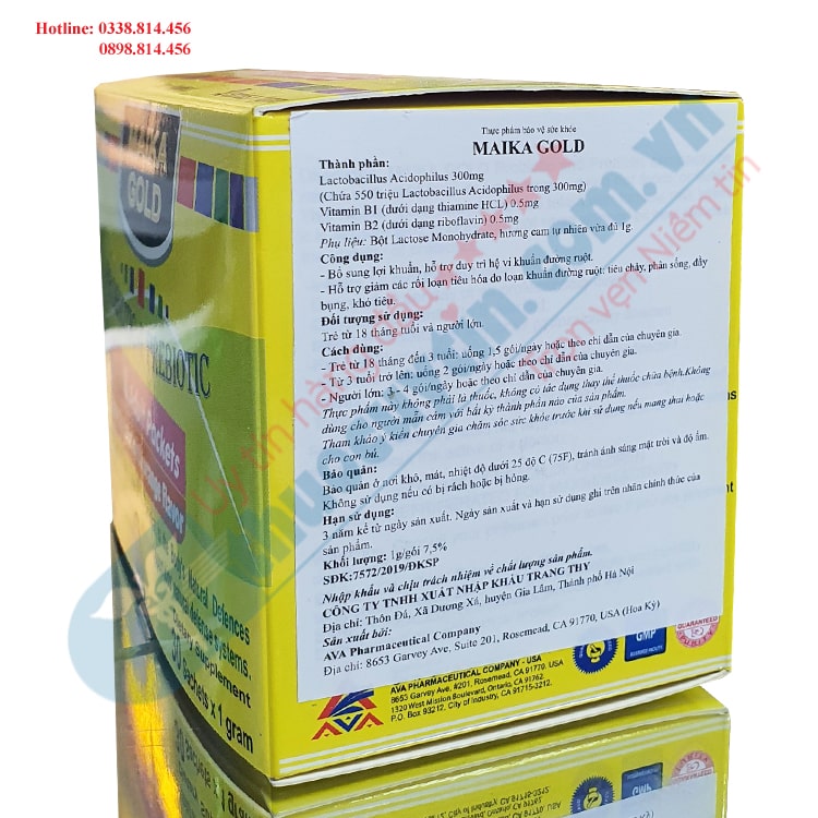 Maika Gold hộp 30 gói bổ sung lợi khuẩn hỗ trợ duy trì hệ vi khuẩn đường ruột
