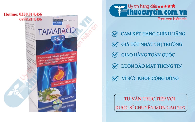 Tamaracid Liquid hộp 14 gói điều trị trào ngược dạ dày