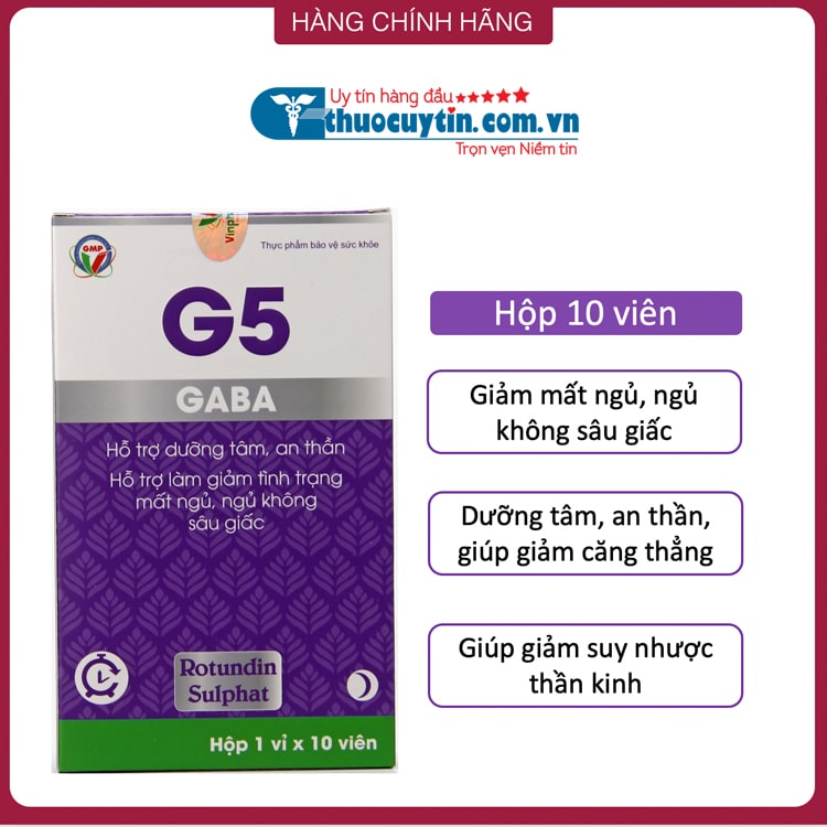 G5 Gaba hỗ trợ làm giảm tình trạng mất ngủ ngủ không sâu giấc
