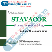 THUỐC STAVACOR HÀM LƯỢNG PRAVASTATIN 20MG