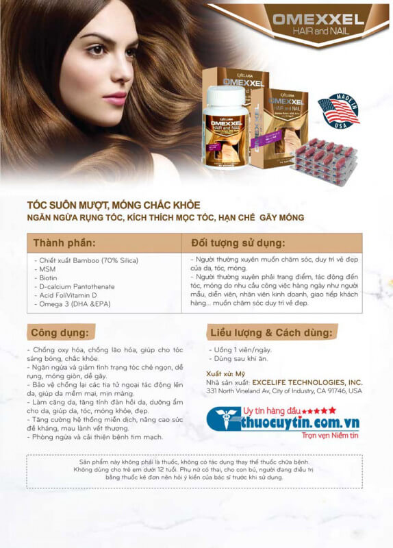 VIÊN CHĂM SÓC TÓC OMEXXEL HAIR AND/NAIL