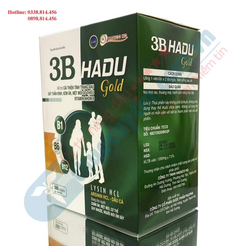 3B Hadu Gold hỗ trợ cải thiện tình trạng đau dây thần kinh kém ăn mệt mỏi