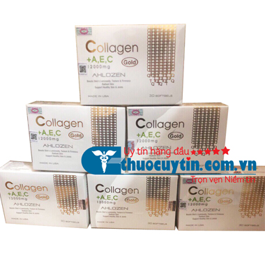 COLLAGEN AEC 12000MG AHLOZEN GOLD HỘP 30 VIÊN NHẬP KHẨU USA