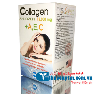VIÊN UỐNG BỔ SUNG COLLAGEN AHLOZEN 12000MG + A E C - NHẬP KHẨU CHÍNH HÃNG MỸ