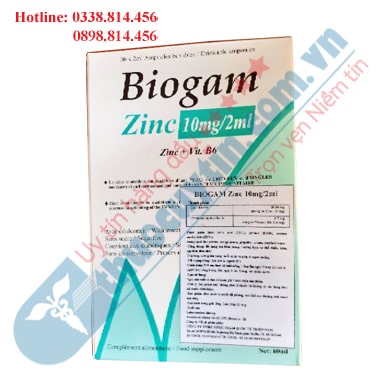 BIOGRAM ZINC HỘP 30 ỐNG HÀM LƯỢNG 10MG/2ML