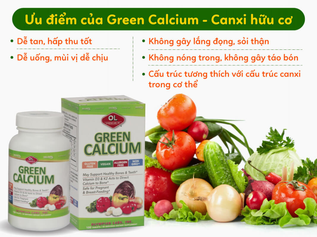 Ưu điểm khi bổ sung canxi hữu cơ Green Calcium